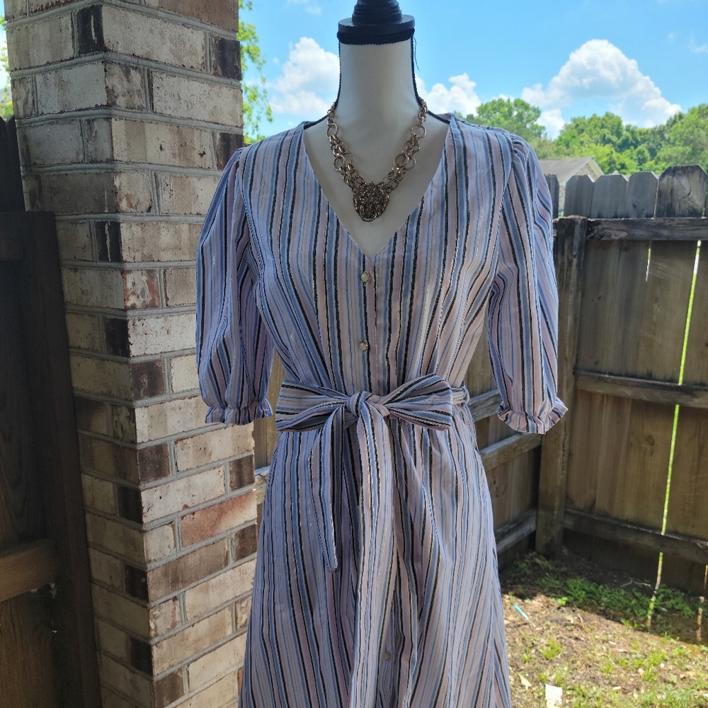 Pinstripe Midi Dress